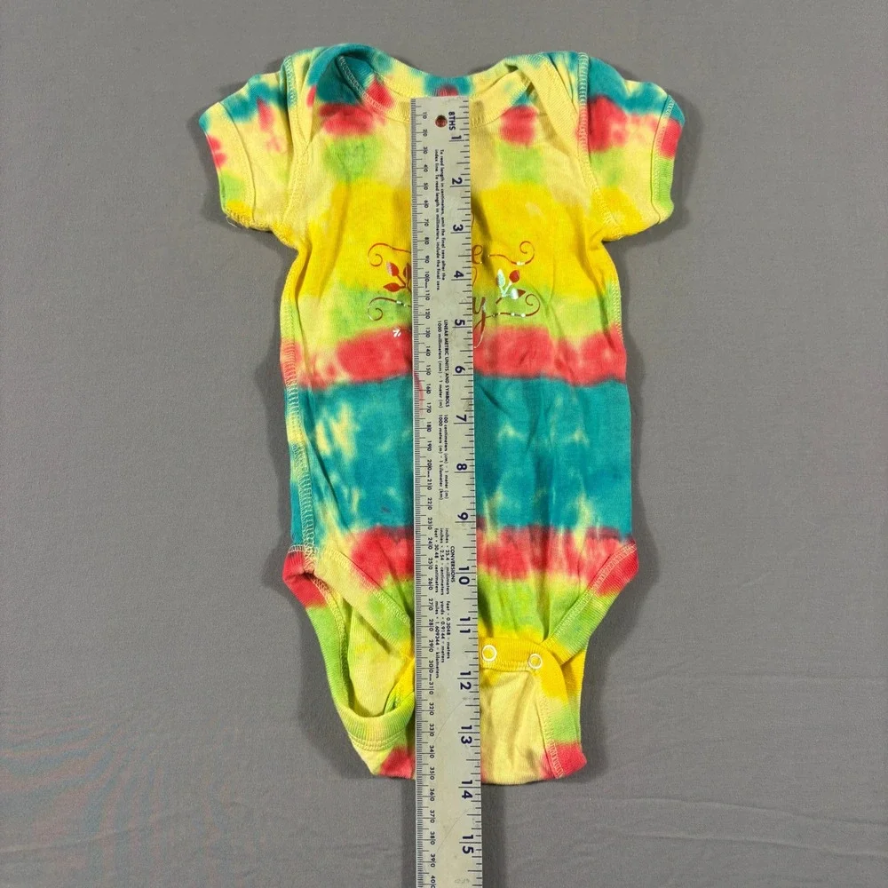 Rabbit Skins Little Lady Tie Dye Bodysuit Multi Color Cotton 6 Months